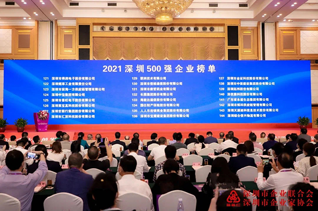 2021深圳500强企业榜单公布，开云在线登录位列138名 